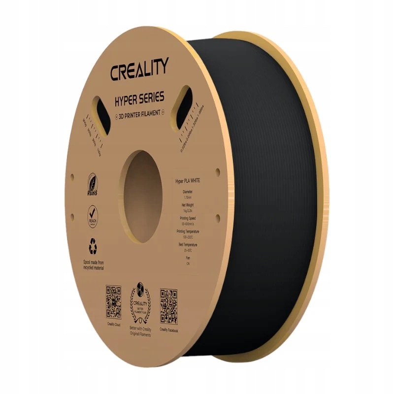 Filament Pla Do Drukarki 3D 1,75MM Na Szpuli 1KG Czarny Creality