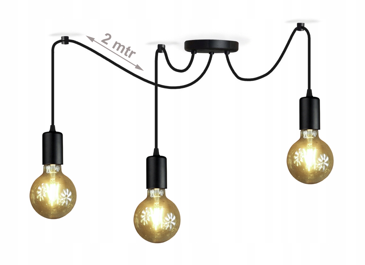

Lampa Wisząca sufitowa Pająk 3 żyrandol 3xE27 Loft