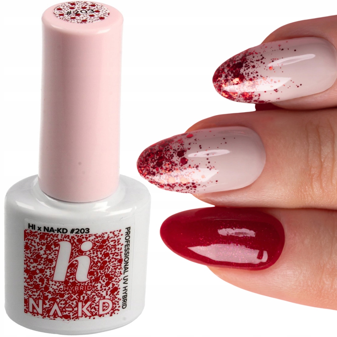 HI HYBRID #203 Lakier Hybrydowy Red Elements 5ml Kolor Odcienie czerwieni i różu