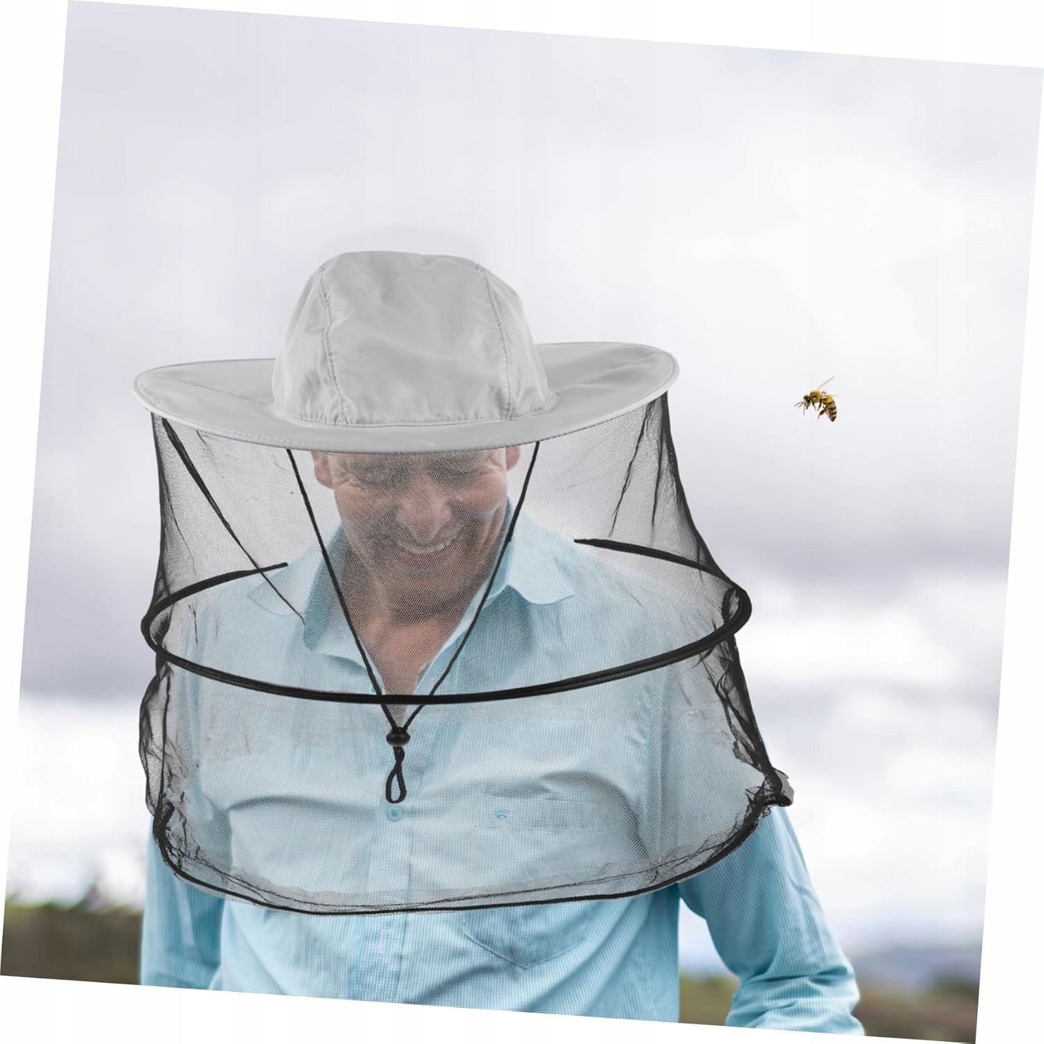 Moskitiera Na Kapelusz Głowę Wędkarski Siatka Na Komary Insekty Owady Stan opakowania oryginalne