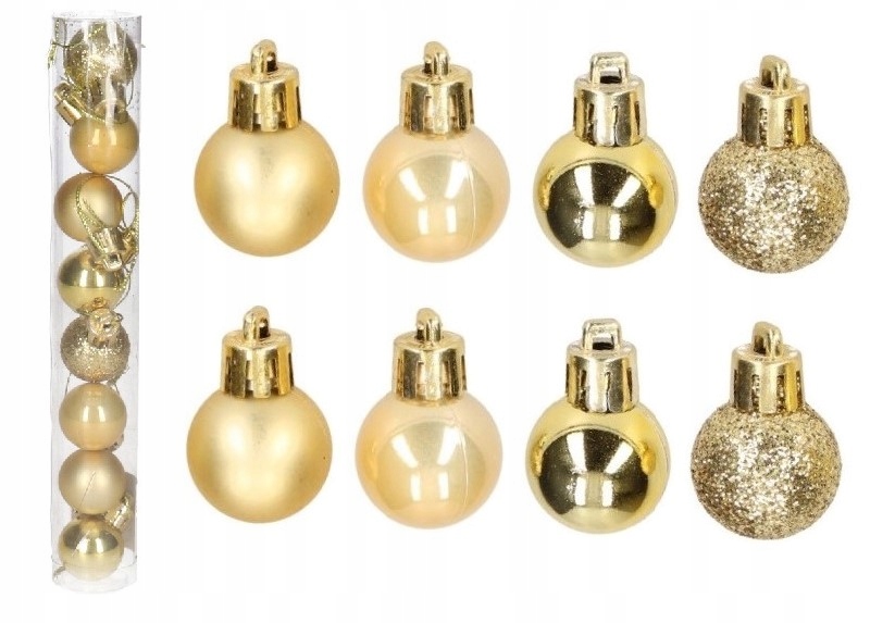 BOMBKI PLASTIKOWE NA CHOINKĘ STROIK 8SZT 4CM
