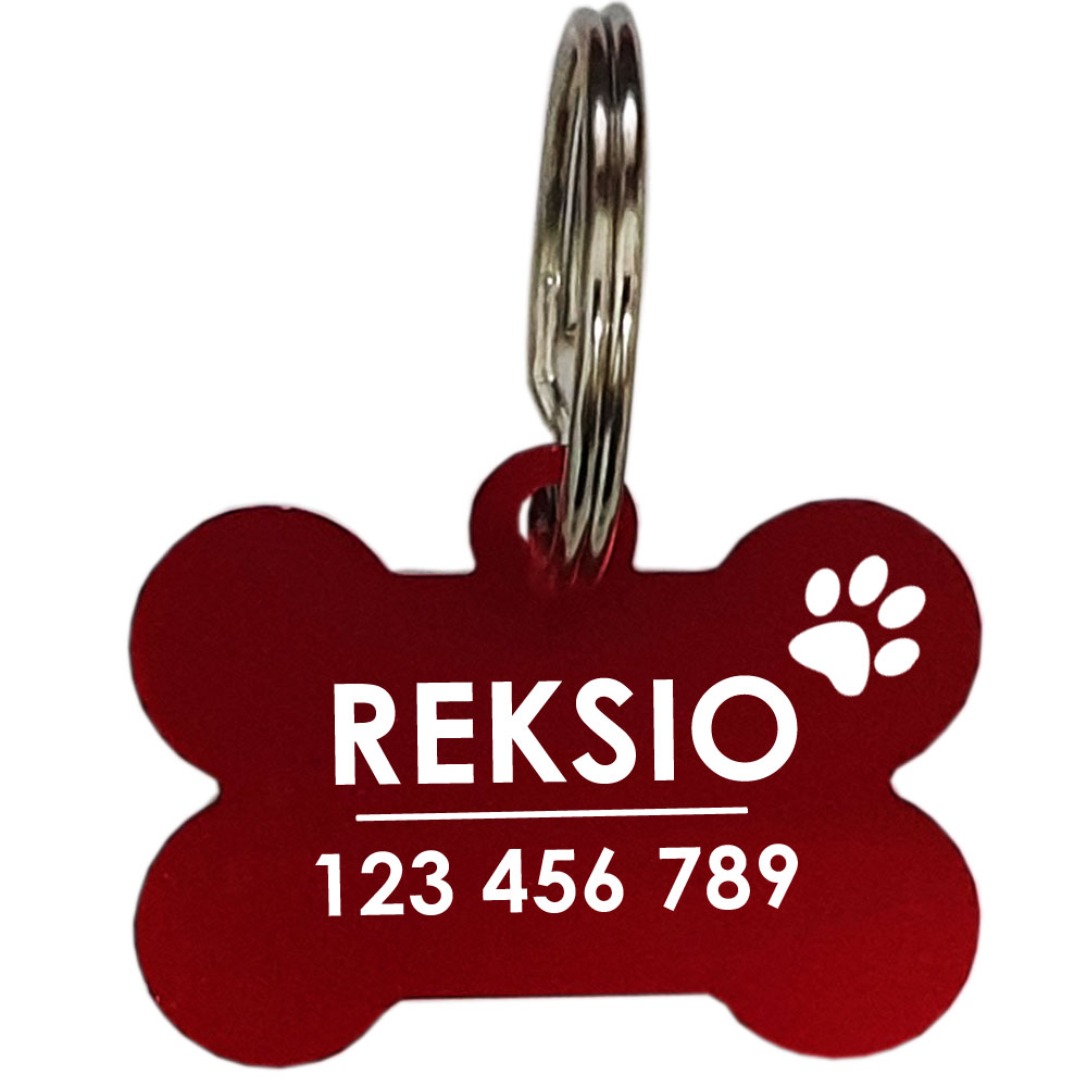 

Metalowy Identyfikator zawieszka adresówka Kość Bo