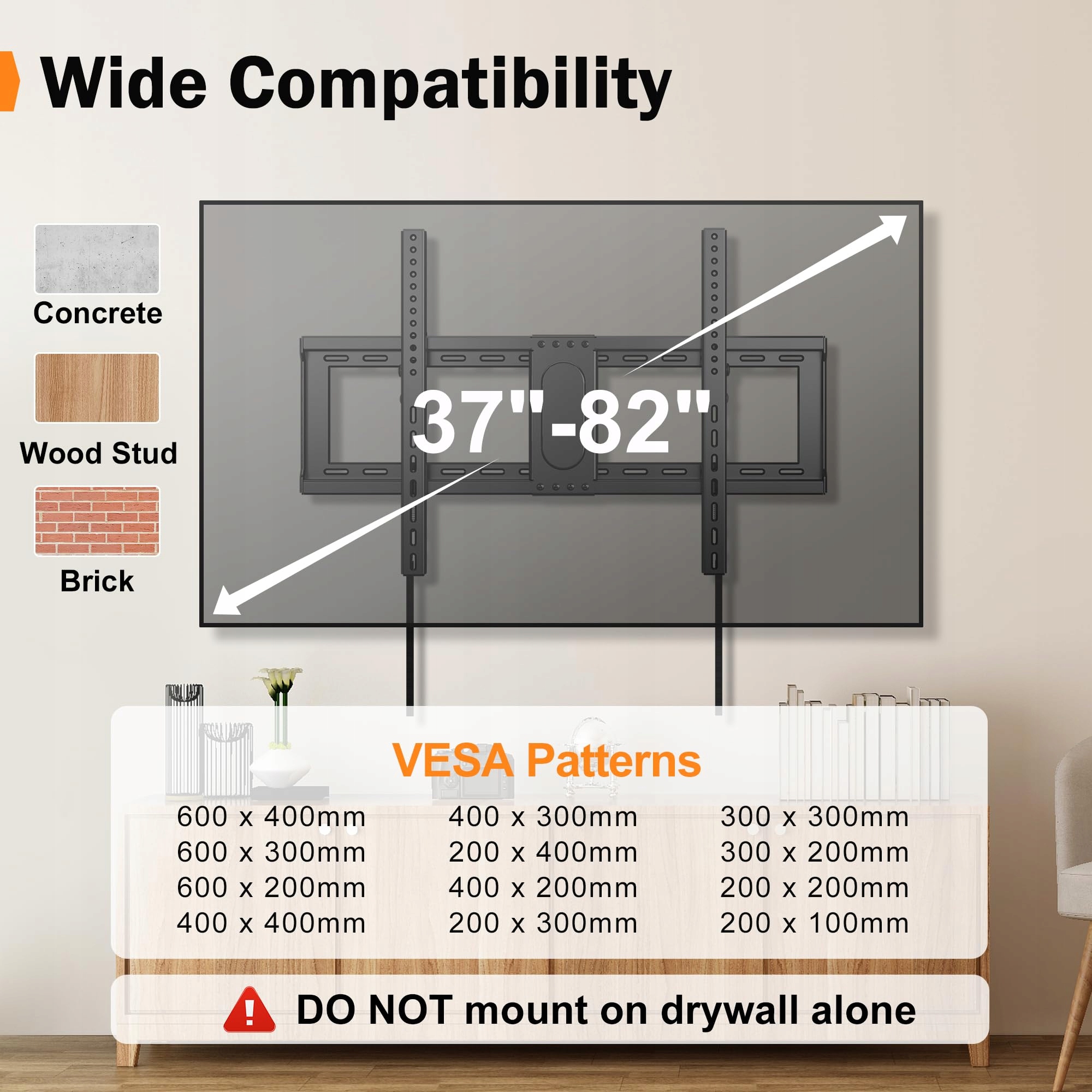XINLEI Uchwyt TV 37-82 Cal LED LCD OLED Do 60Kg VESA 600x400 Regulowany — miniatura 4