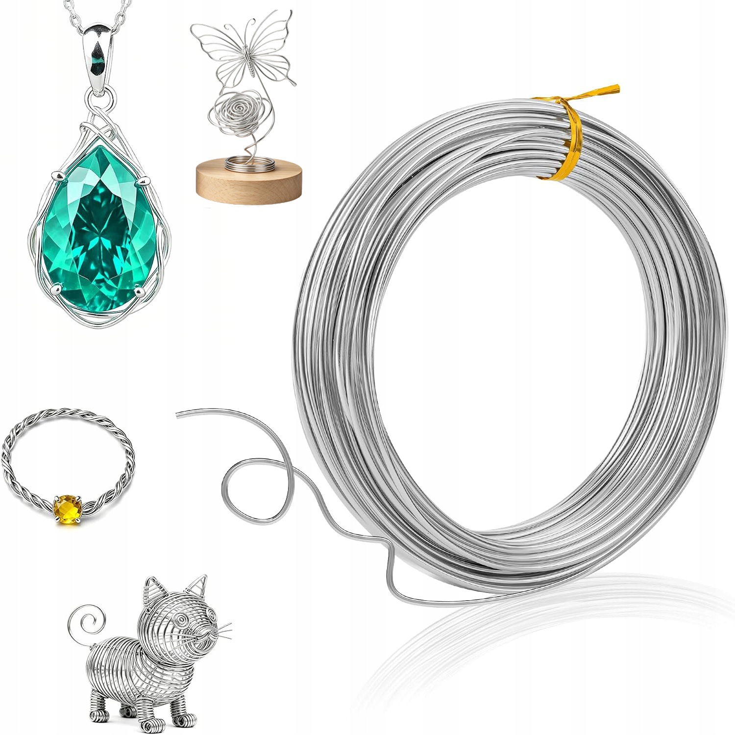 Hliníkový ohebný floristický drát Aluminium průměr 3 mm/30 m Diy ozdobný měkký