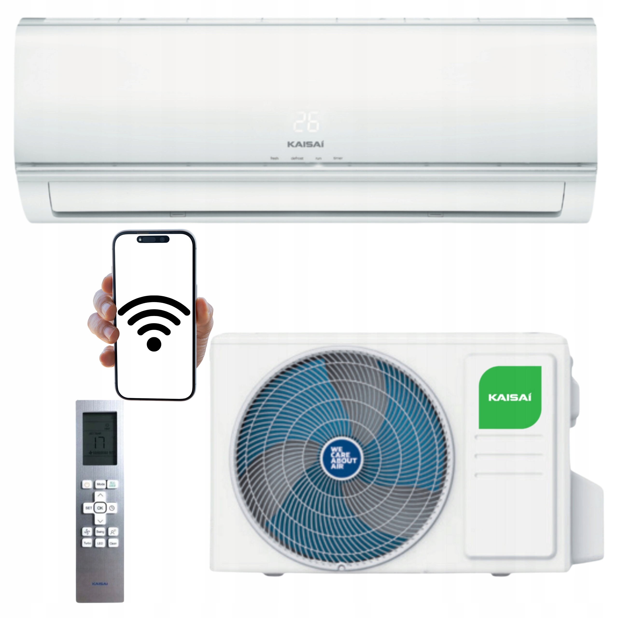 Nástenný klimatizátor Kaisai Eco 2,6 kW 30 m2 Wifi s Funkciou Vykurovania Výkonný