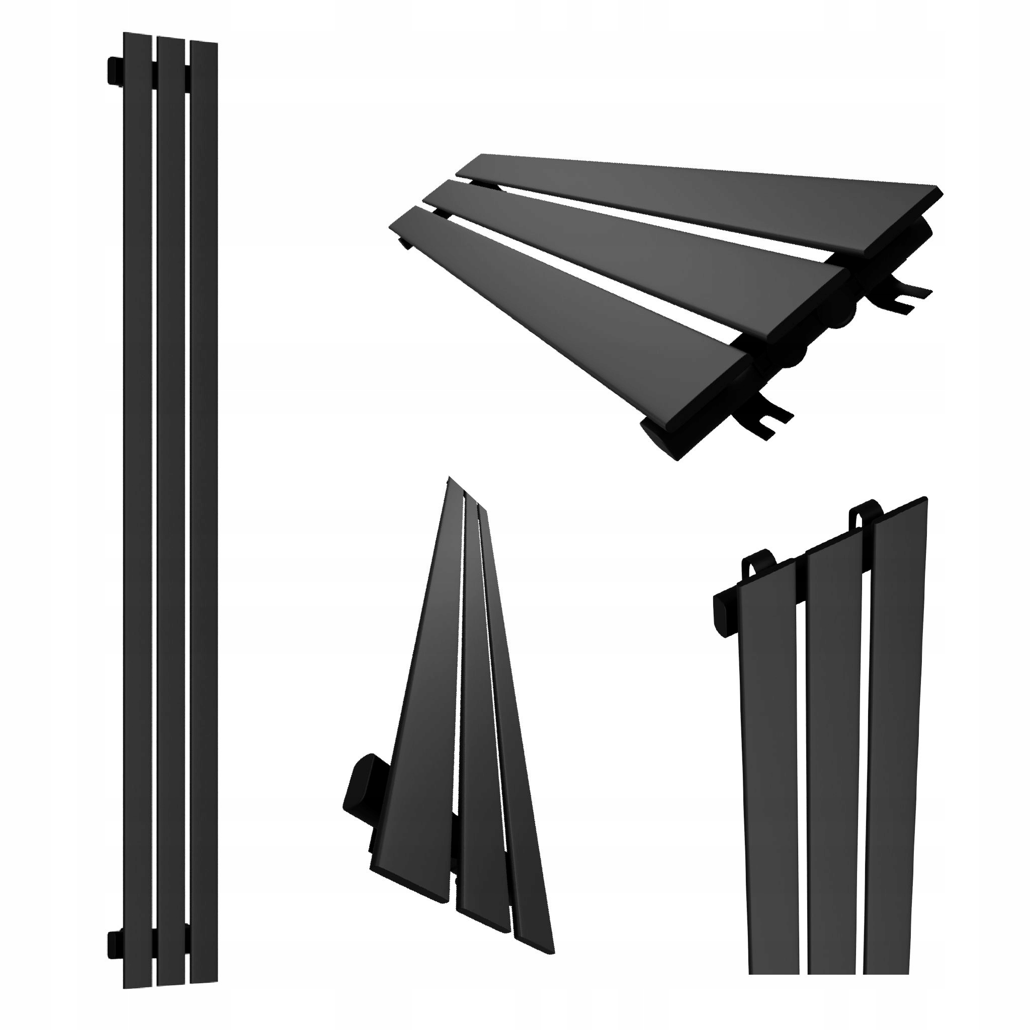 Dekorativní Radiátor Belloslim 140x22 Černý Mat