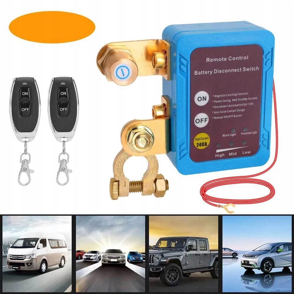 Automatický Dálkový Odpojovač Jističe Ovládání 2x 12V 240A