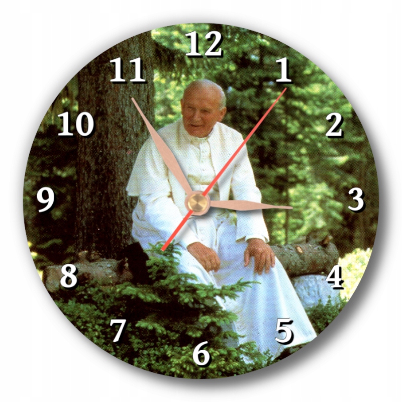 Zielony zegar papież Jan Paweł II w górach (zegar_Wadowice_005) • Cena
