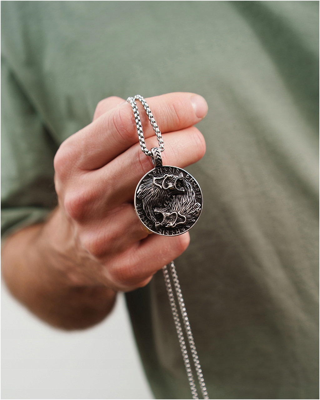 Zawieszka męska talizman WILKI runy wisiorek VIKINGS stal chirurgiczna Kod producenta SZ0717-S