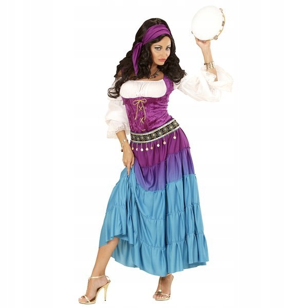 Kostým Cikánka Víla Fialovo-modrý L