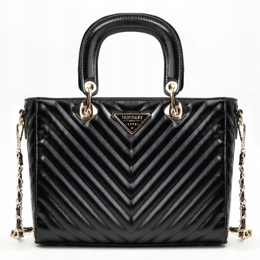 Černá Monnari Prošívaná Jednokomorová Kabelka S Jedlovým Vzorem, Matná