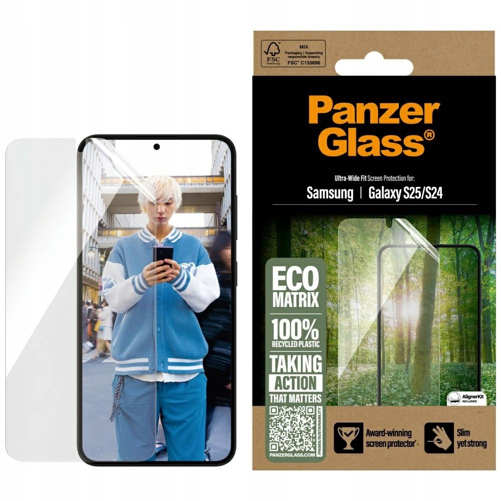 Sklo PanzerGlass Eco Matrix Ultra-Wide Fit pro Samsung Galaxy S25