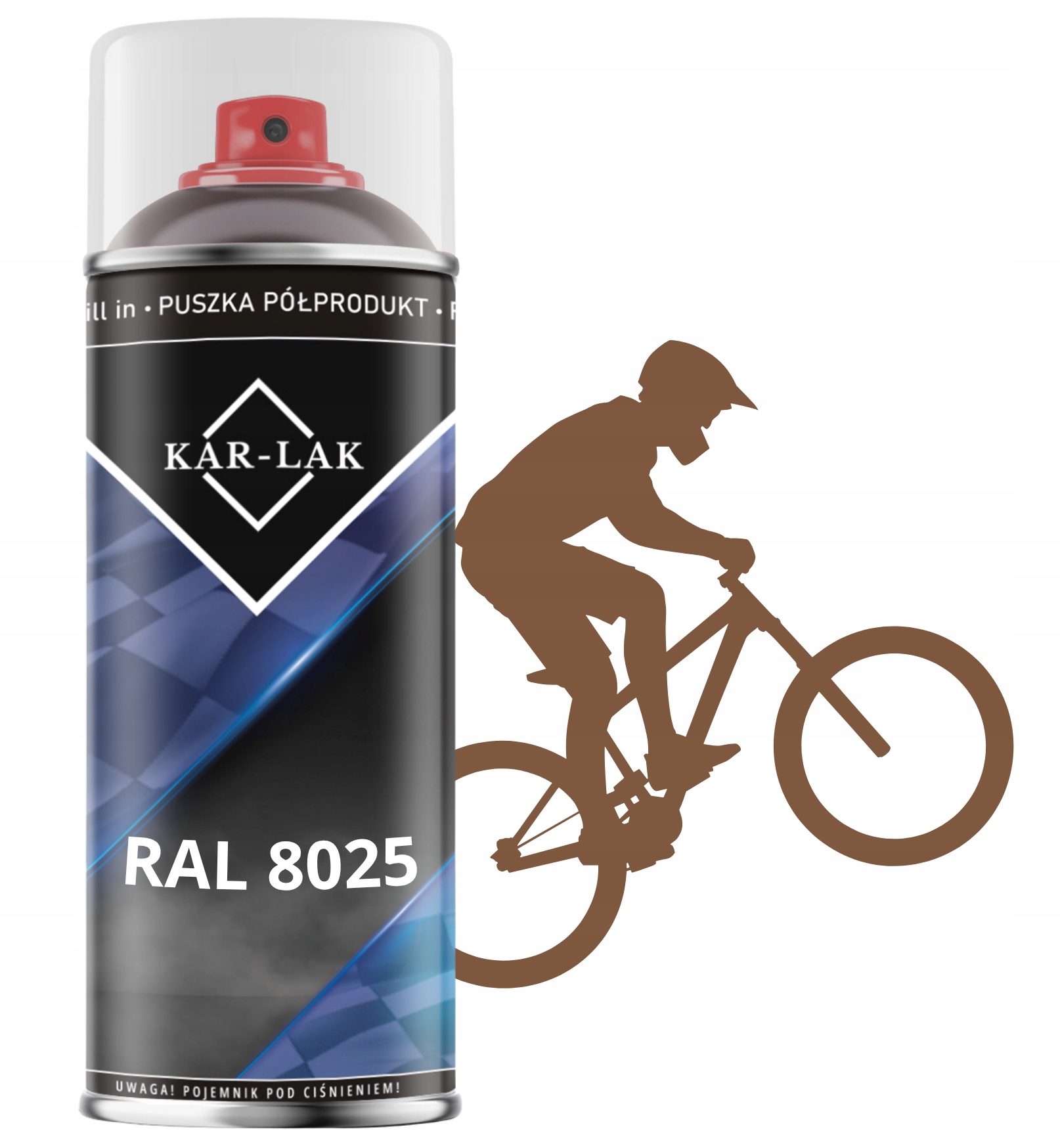 Lakier Do Roweru Ramy Ral 8025 Mat Brązowy Blady Farba Spray 400ML