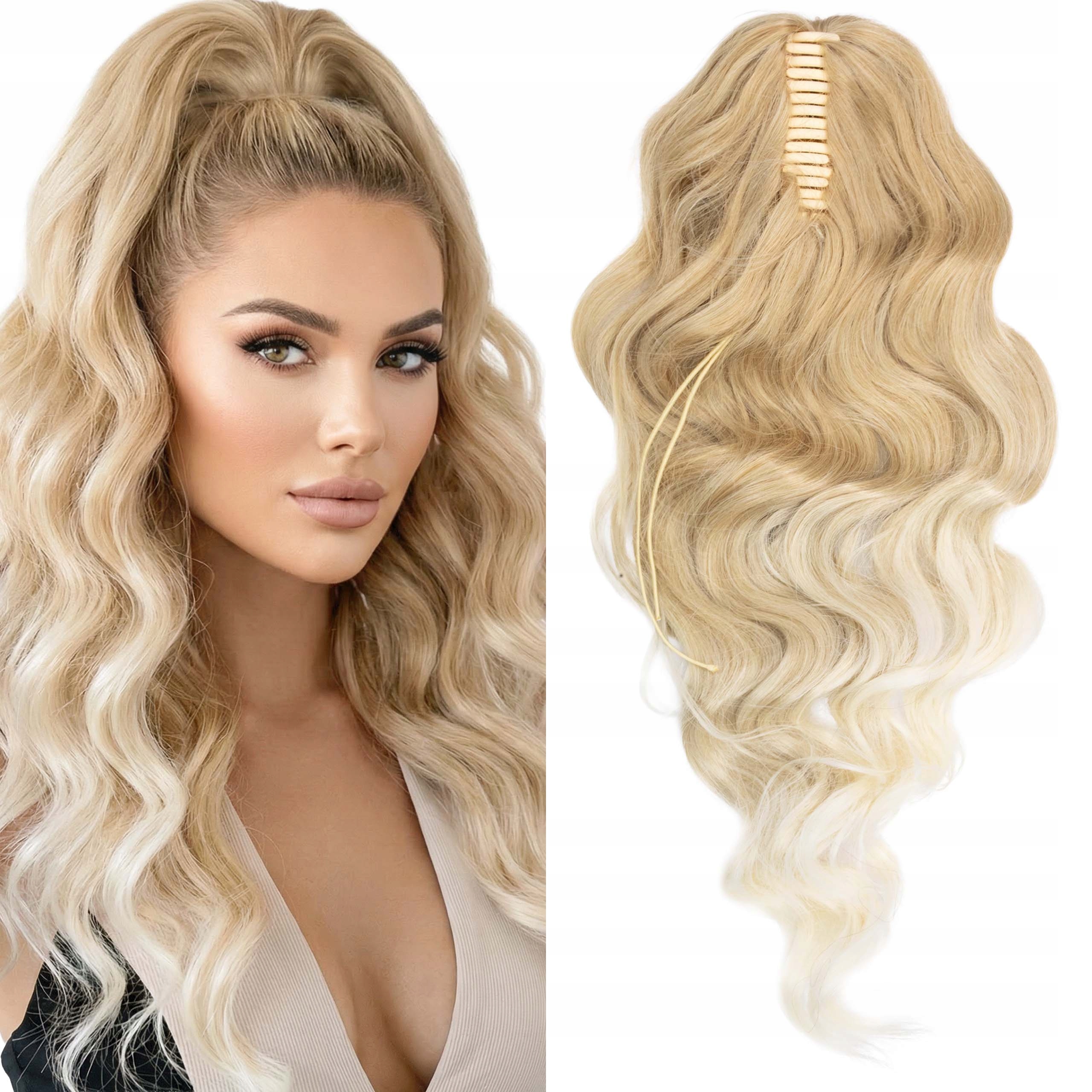 Afrokrab kucyk na klamrze włosy syntetyczne sztuczne Anita 60cm ombre blond