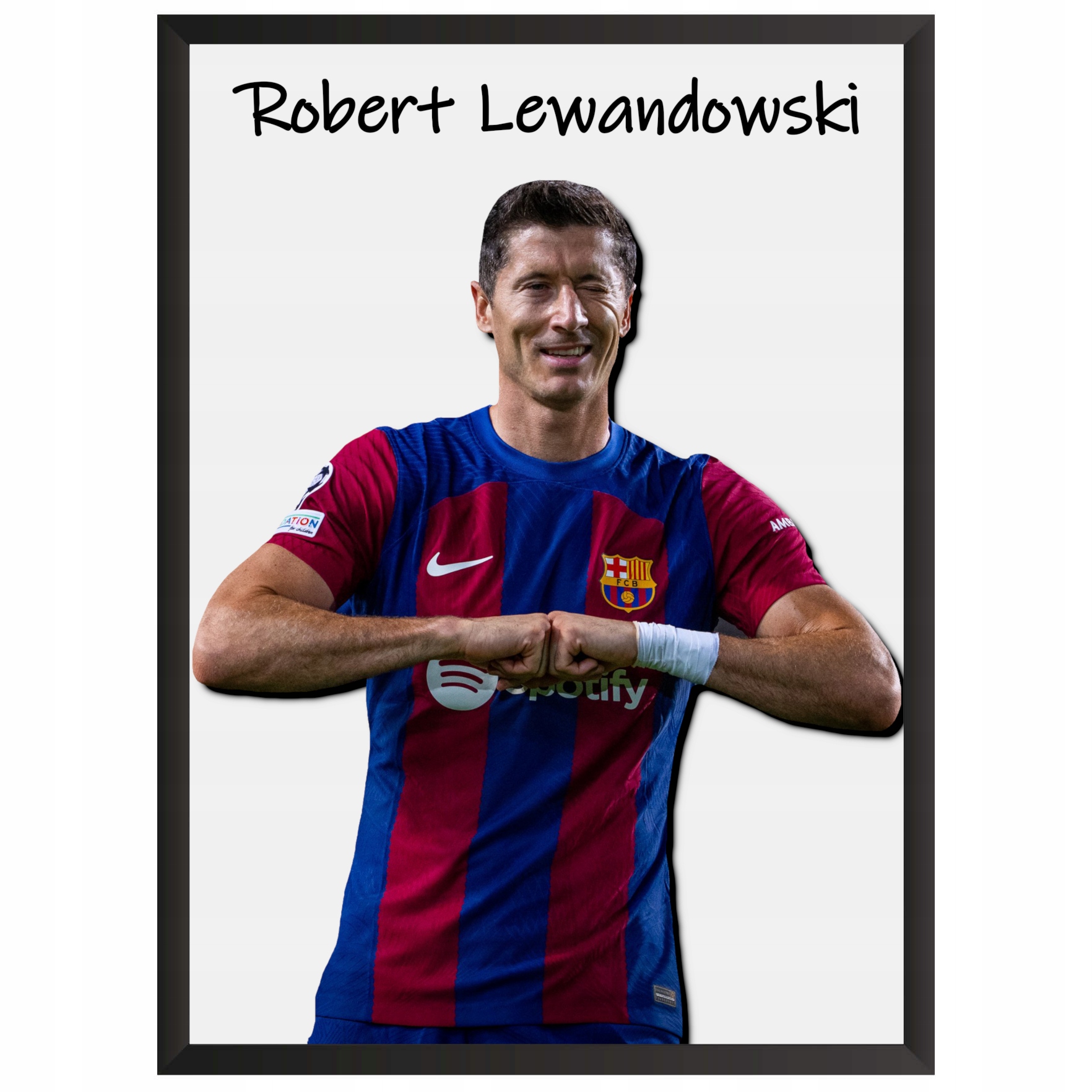 Robert Lewandowski Barcelona Plagát Obrázok s futbalistom v rámčeku Darček