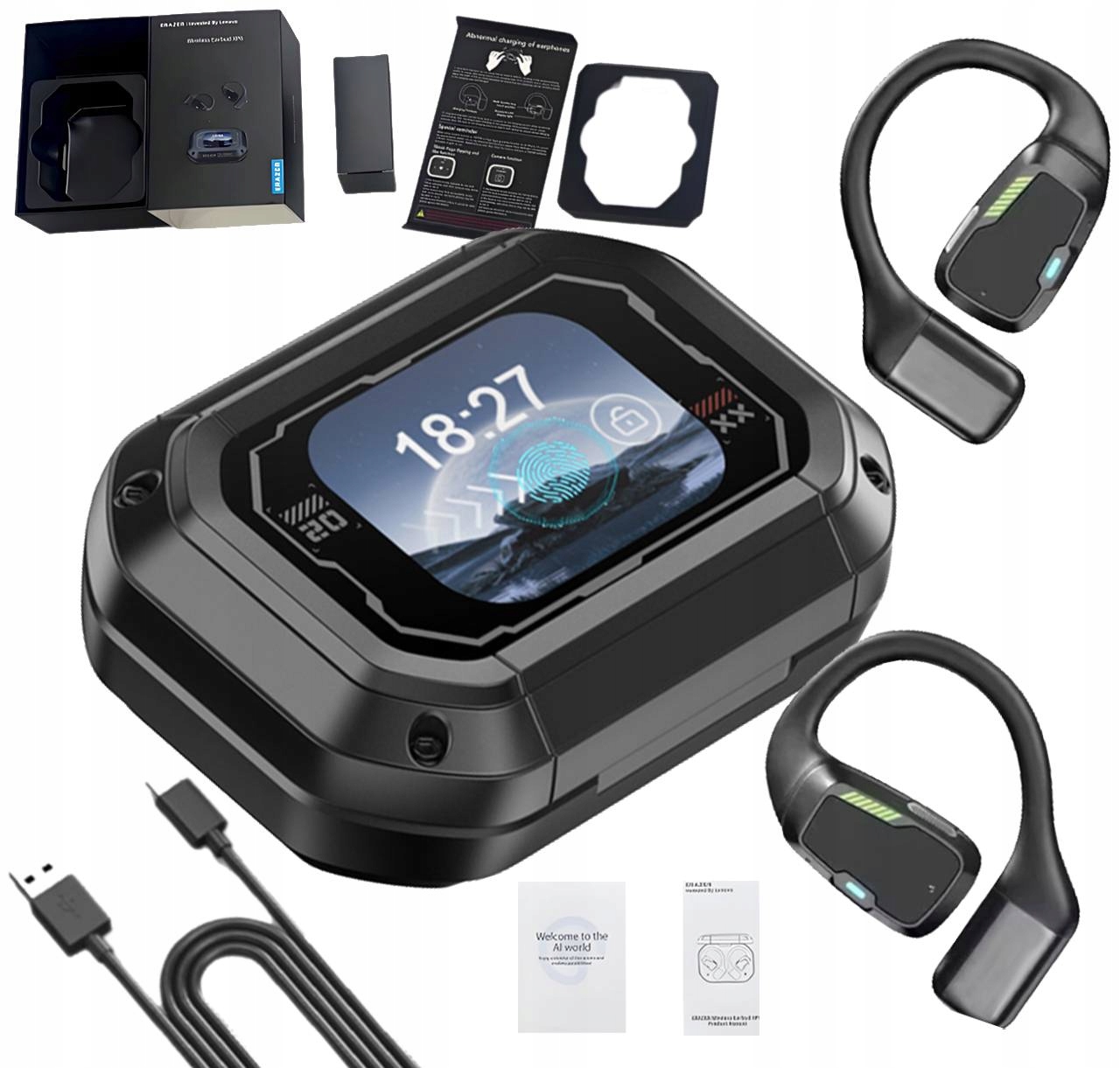 Bluetooth překladač sluchátek Ai – 165 jazyků v reálném čase Bt 5.4