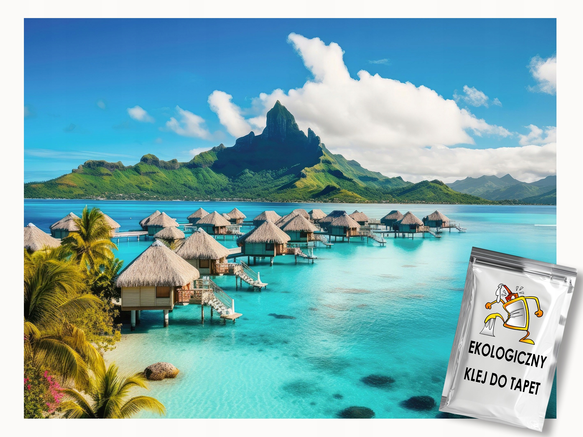 Fototapeta Flizelina Pohled Oceán Tropy Chatky Ostrovy Pláž 400x280 lepidlo