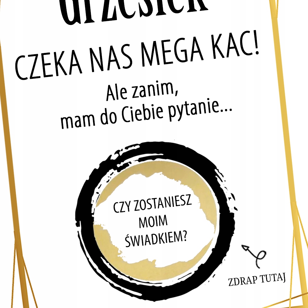 Prośba o świadkowanie ZDRAPKA IMIĘ personalizacja Liczba sztuk 1 szt.