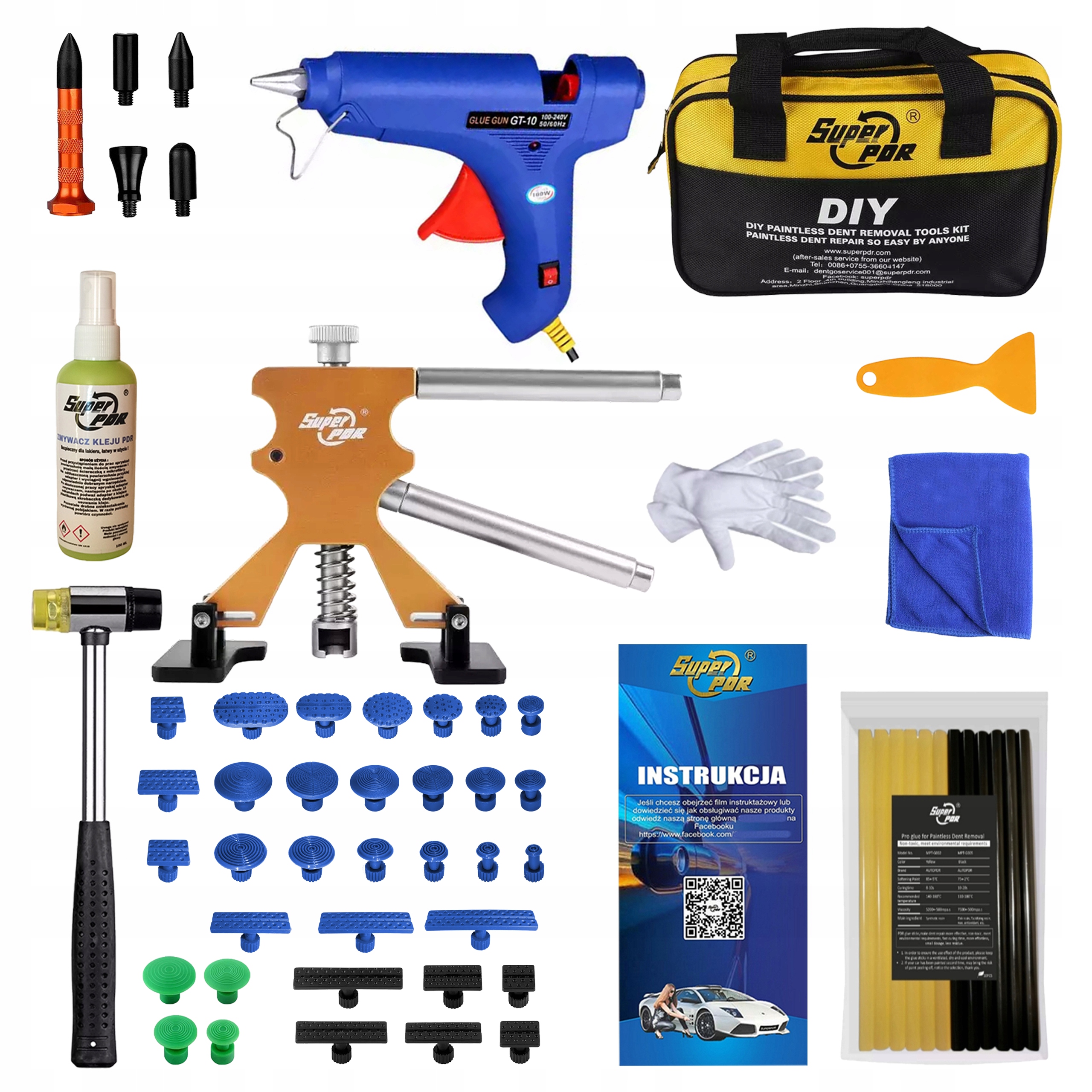 Sada na odstraňování promáčklin Puller Pdr Sada Pdr po gradobici