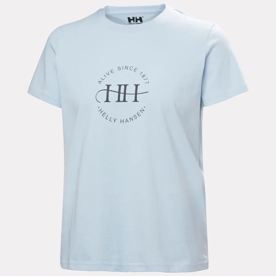 Koszulka bawełniana damska Helly Hansen Core Graphic T-shirt 2.0 Pinnacle