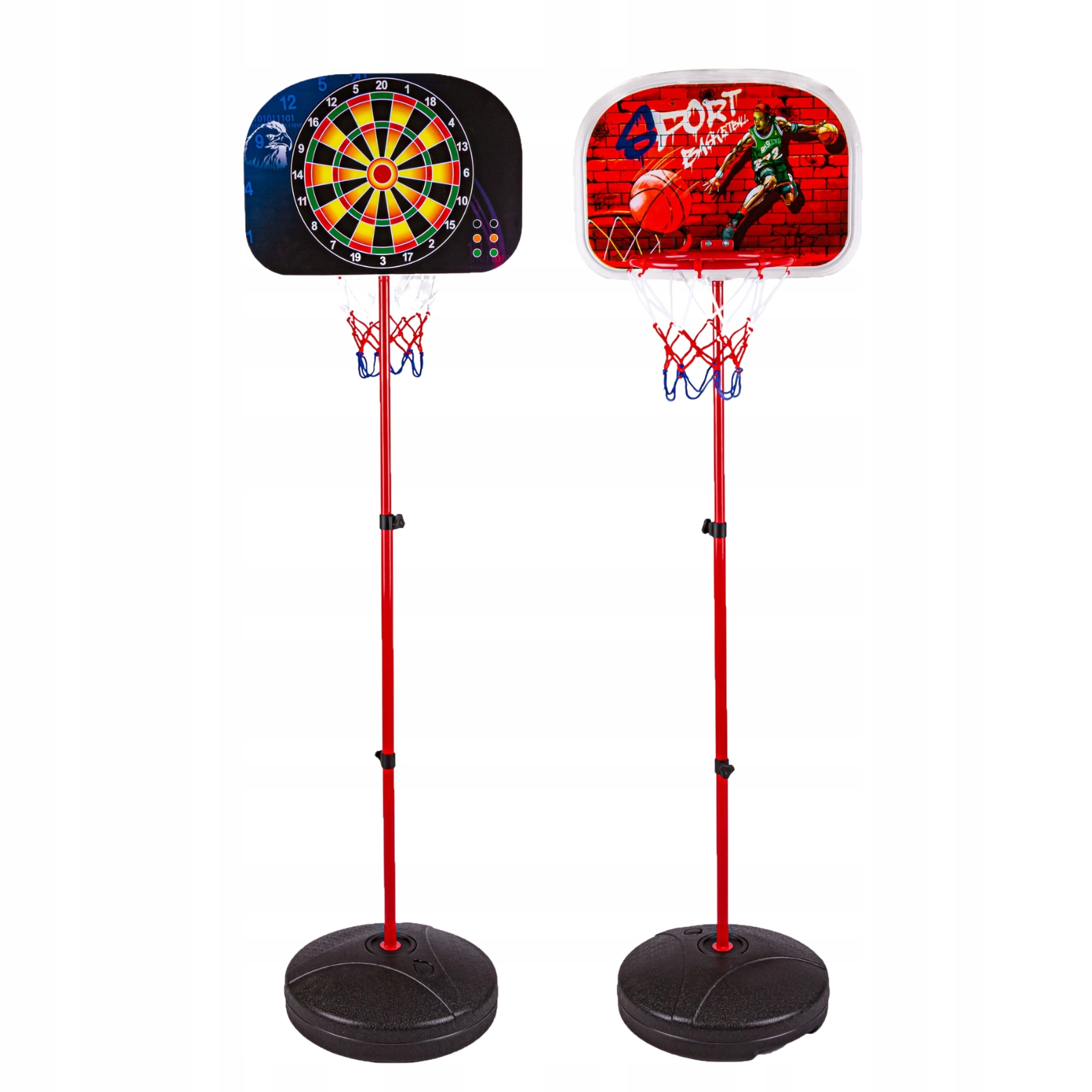 Zestaw 2W1 Tarcza Do Gry W Rzutki Koszykówka Pompka Piłka Do Koszykówki Wiek dziecka 3 lata +