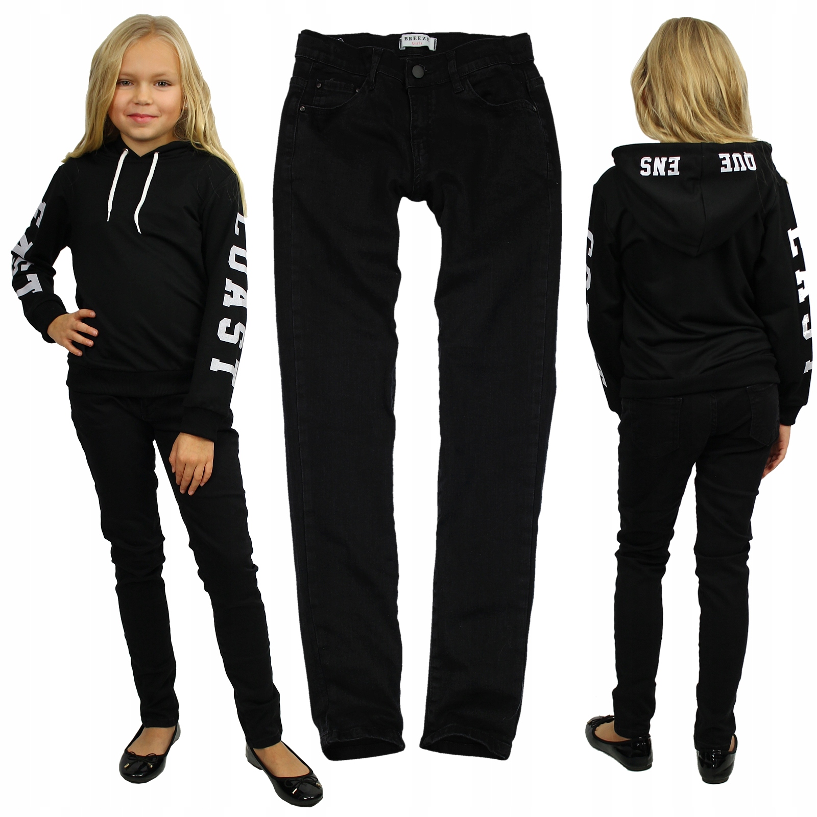 

Spodnie Jeans Czarne Rurki Slim Fit Elastyczne 152