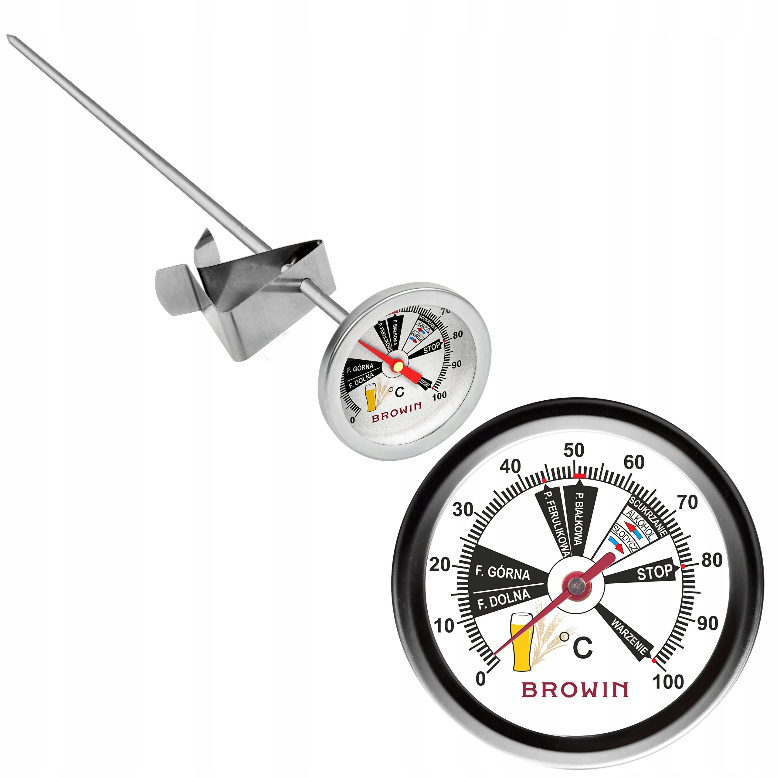 

Termometr piwowarski 0-100°C brzeczka piwo domowe