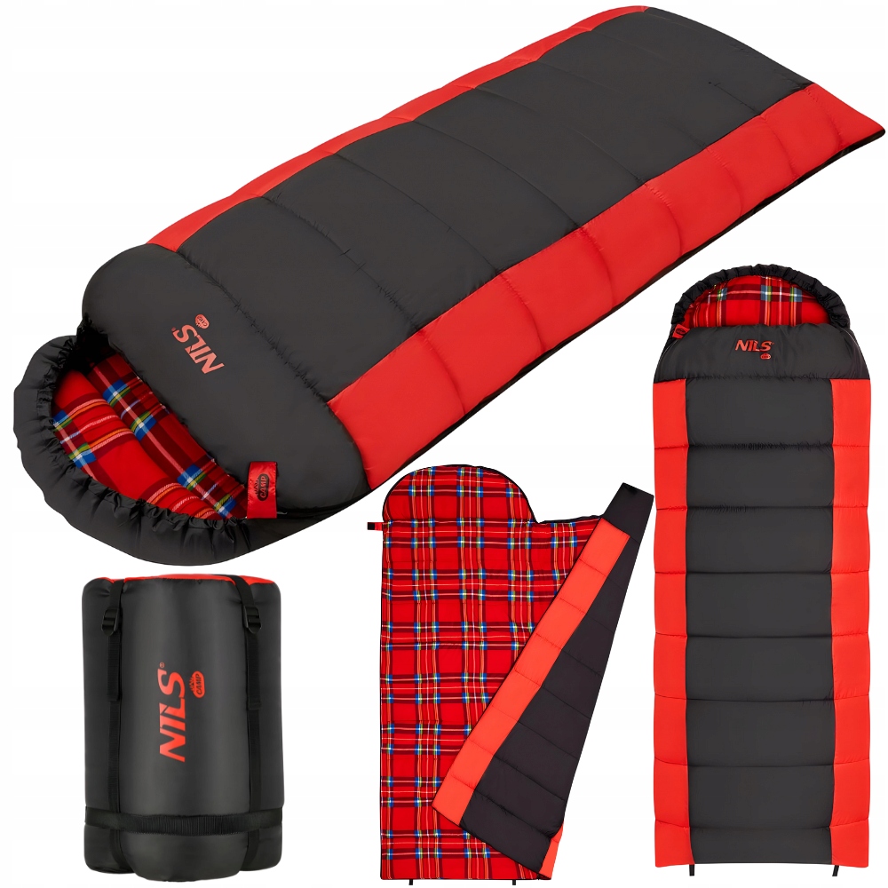 Śpiwór Turystyczny Duży Koperta 220x80 cm Pod Namiot W Pokrowcu Nils Camp