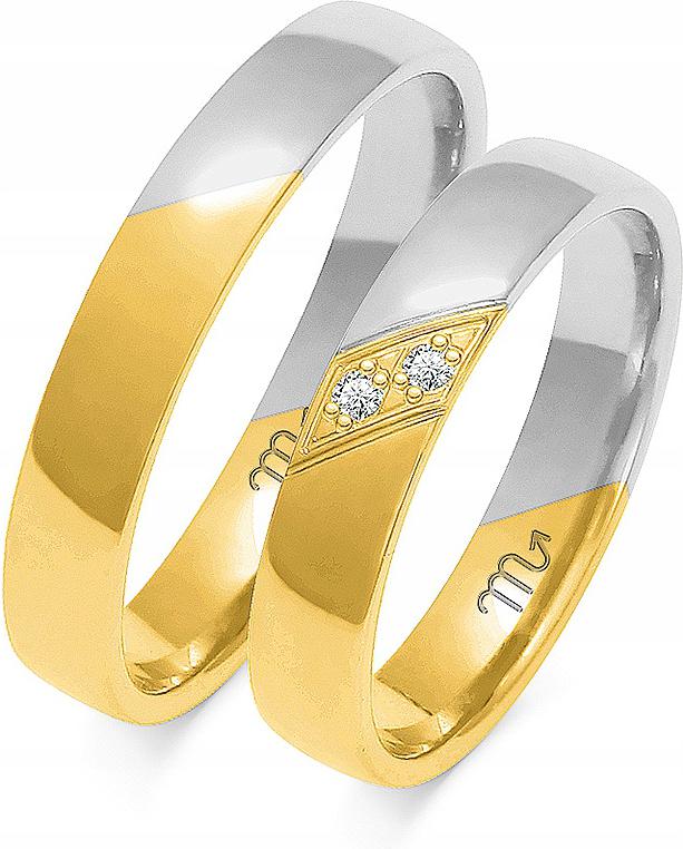 Zlatý snubní prsten na svatba pro pár 585, 35 36 37, dámský, pánský, s gravírováním