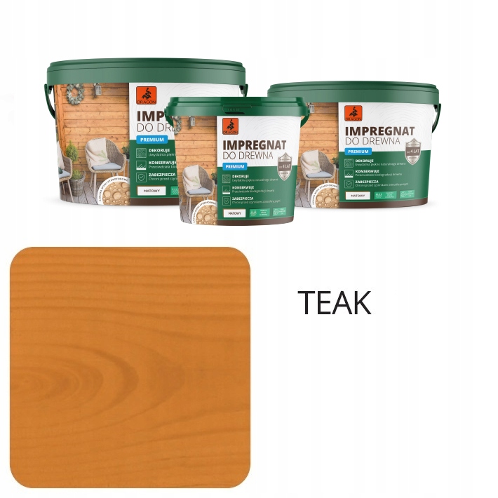 

Impregnat akrylowy do drewna Dragon 5L Teak