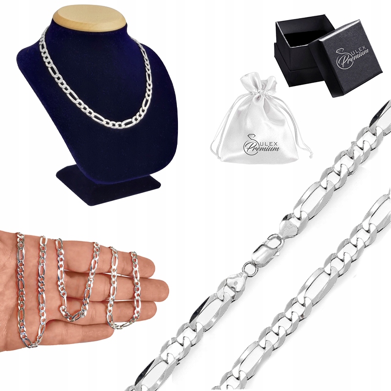 Řetízek stříbro ryzost 925 Stylový pánský splétaný Figaro 3 1| 60 cm x 4 mm