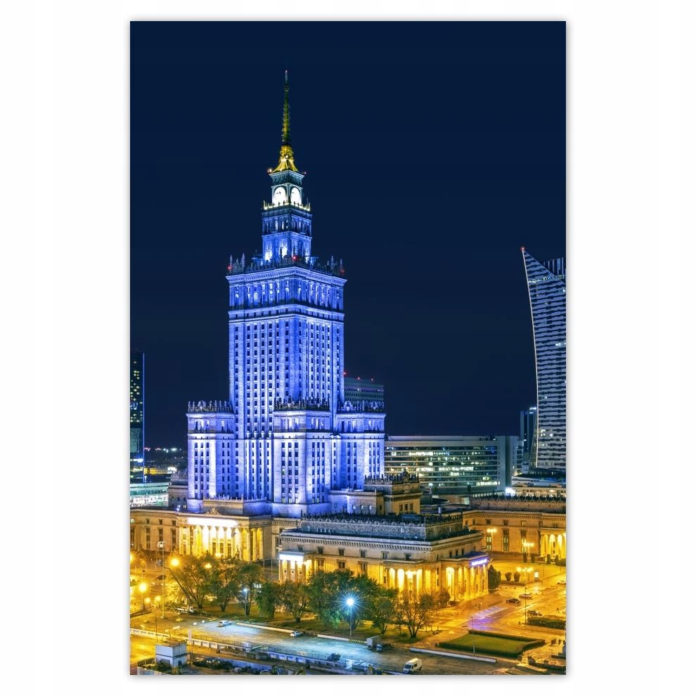 

Plakat 62x93 Warszawa nocą Pałac