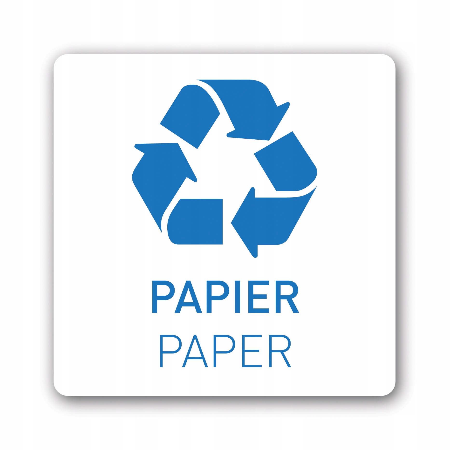 recykling PAPIER naklejka 120x120mm PL/EN