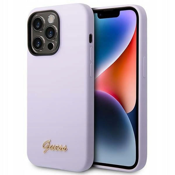 Guess GUHCP14LSLSMU iPhone 14 Pro 6,1" fioletowy/purple hard case Sili