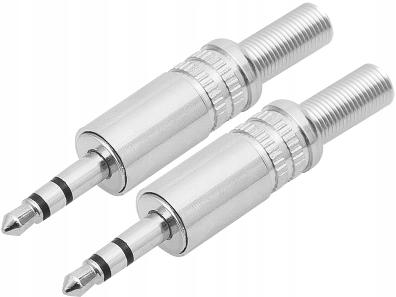 2× Wtyk mały mini jack 3,5 stereo metal /1176/