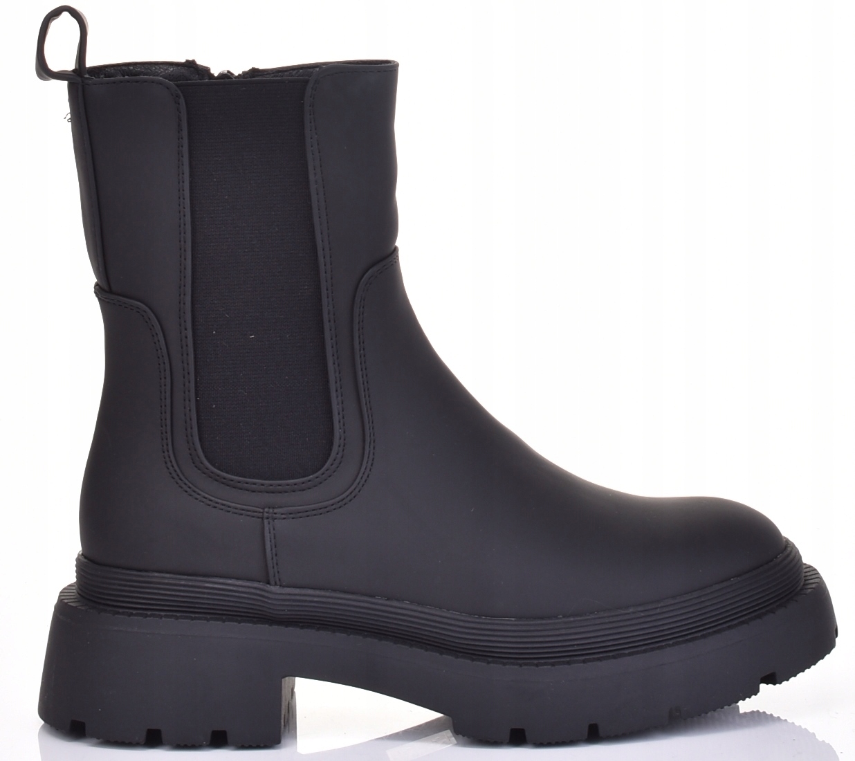 KLASYCZNE SZTYBLETY BOTKI WIOSENNE DAMSKIE CZARNE NA OBCASIE Kolor czarny