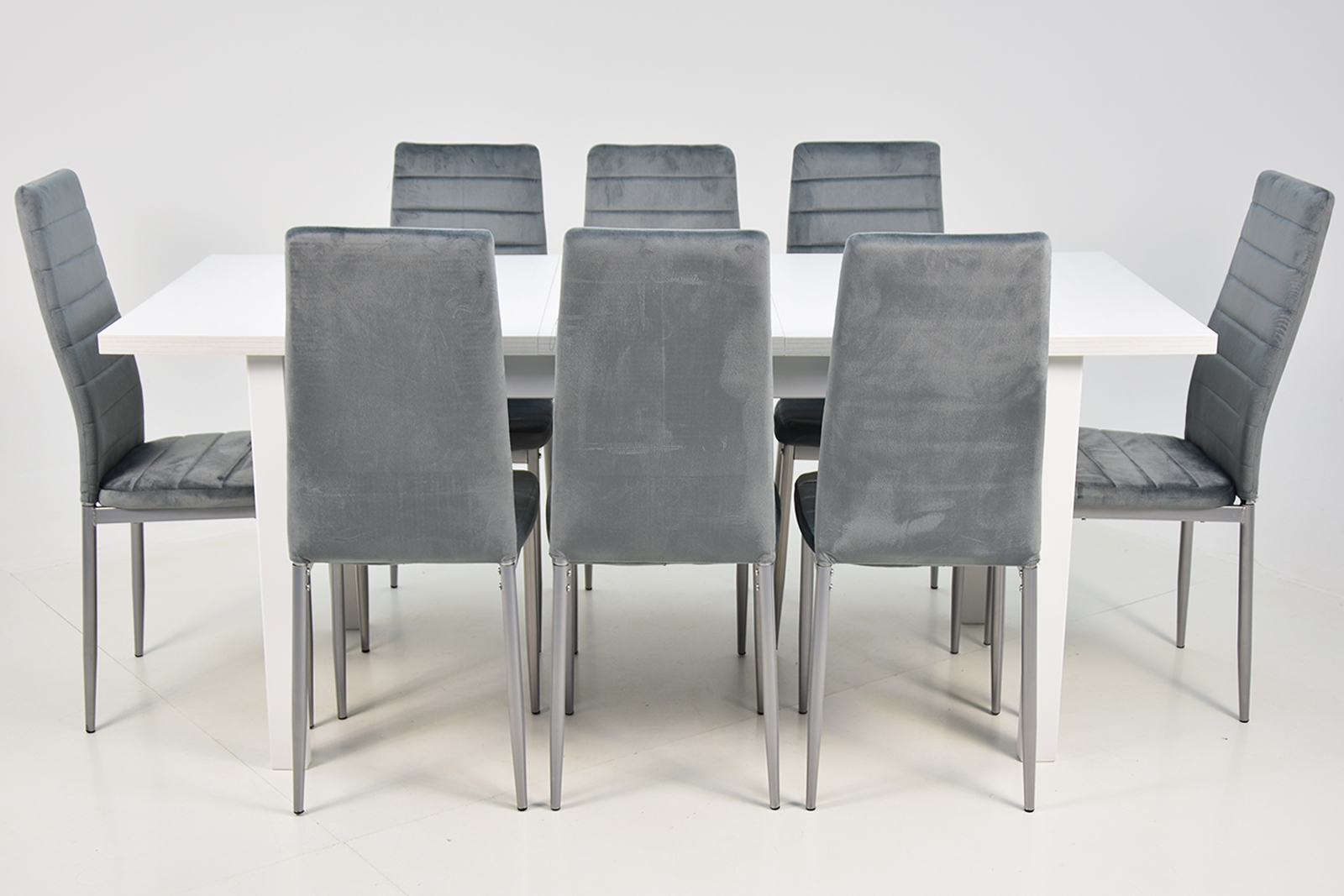 MEBLE KUCHENNE Stół do 180cm i 8 krzeseł SZARYCH Marka inna