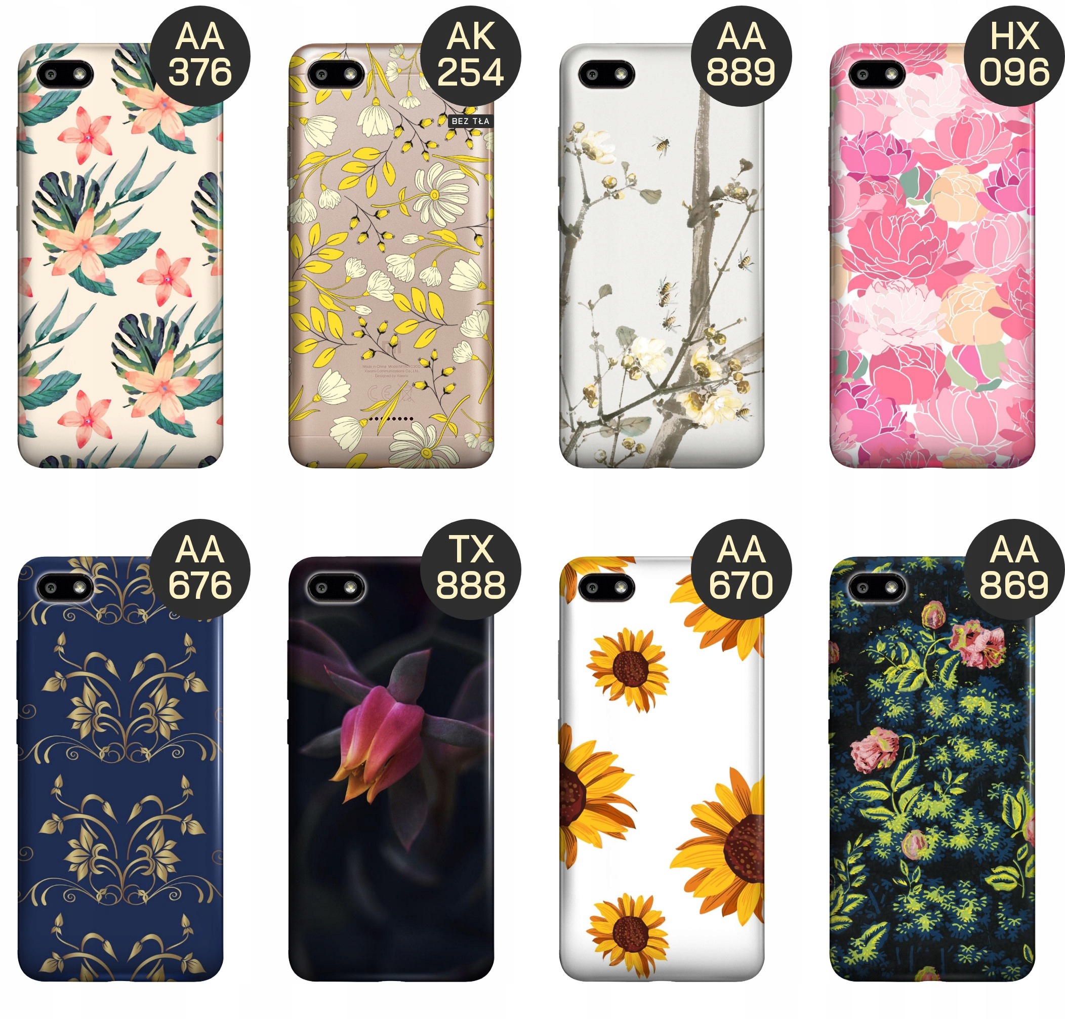 ETUI DO XIAOMI REDMI 6A WZORY KWIATY KWIECISTE FLOWER OBUDOWA POKROWIEC Typ plecki