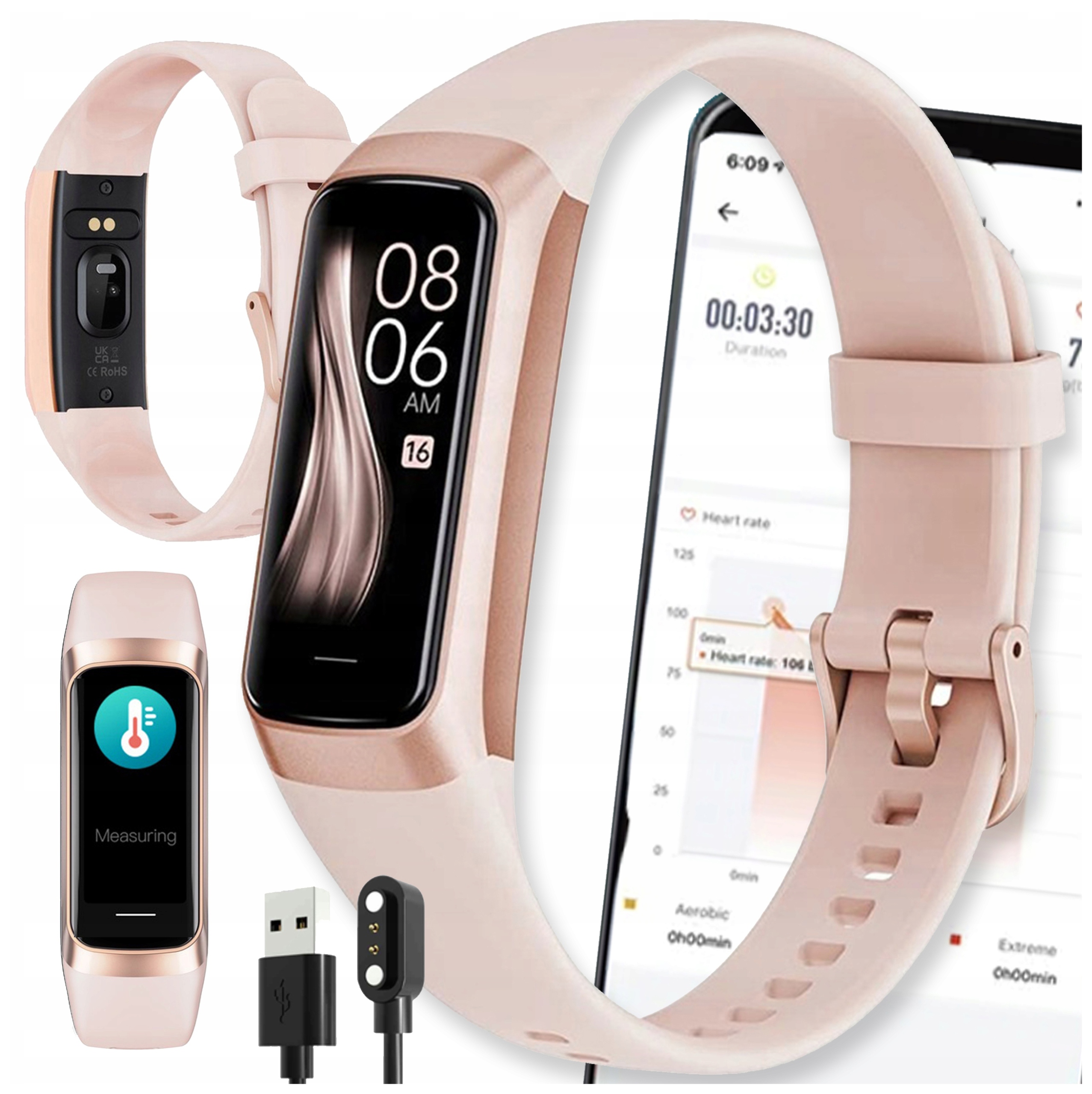 Okosóra Női Arany Karóra Menü Amoled Sport Vízálló Sms Smartband