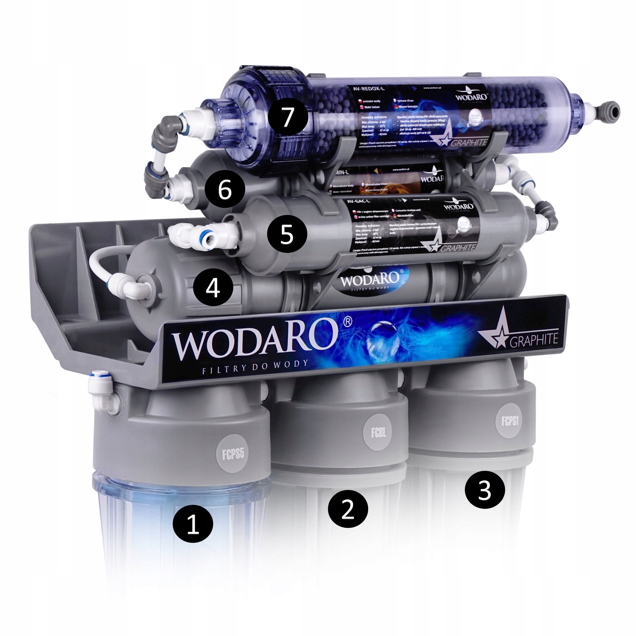 FILTR WODY RO7 WodaRO GRAPHITE ODWRÓCONA OSMOZA Marka wodaRO