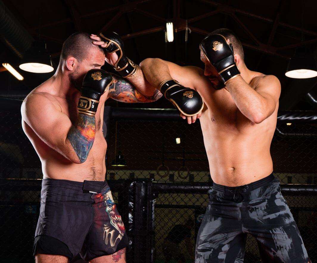 RĘKAWICE MMA ZE SKÓRY SKÓRZANEJ SPARINGOWE GRAPPLINGOWE KRAV MAGA - L Stan opakowania oryginalne