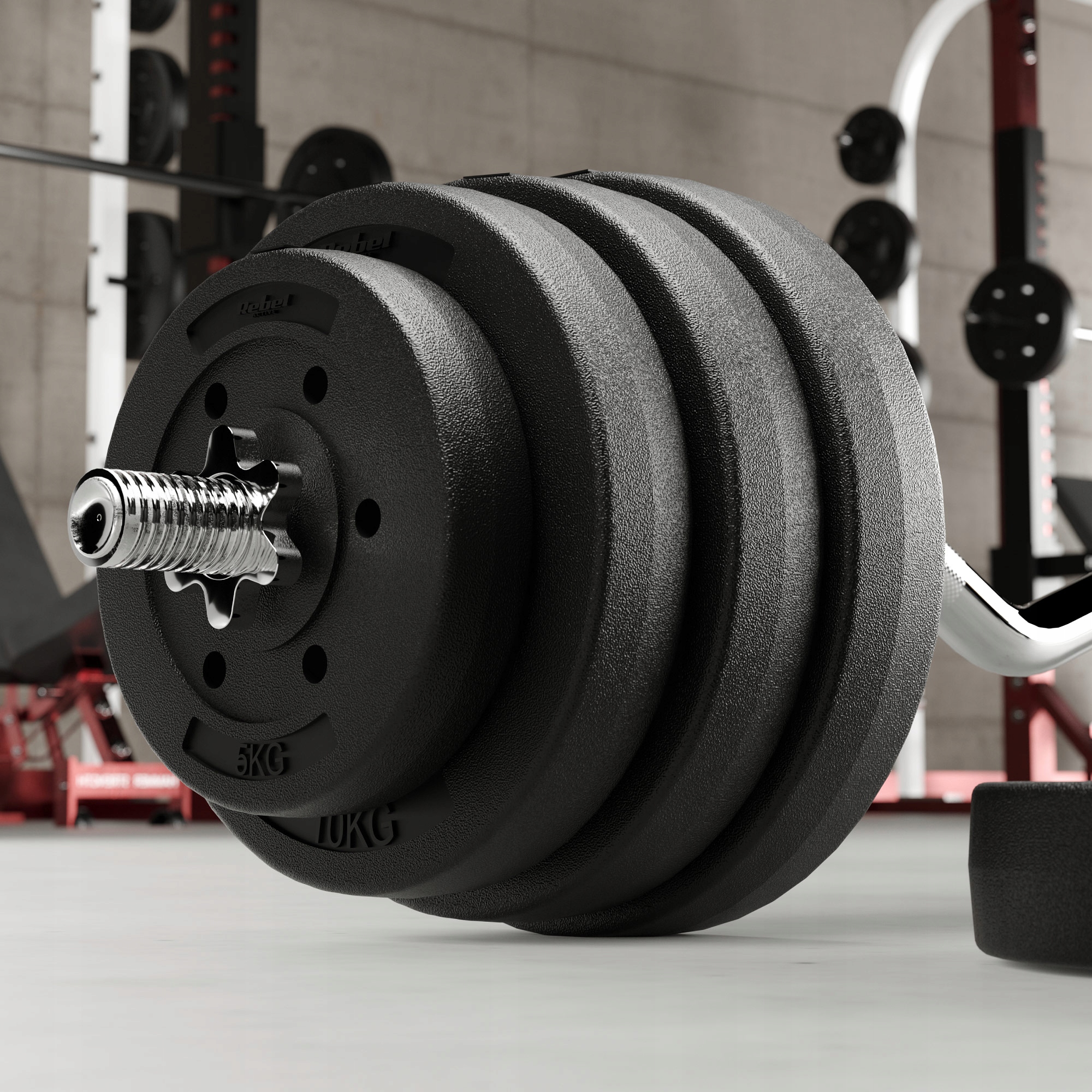 Obciążenie bitumiczne zestaw obciążeń 2x20kg 40kg 31mm talerze Rebel Model RBA-2105