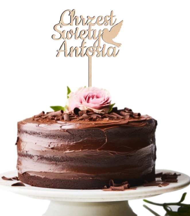 TOPPER NA CHRZEST ŚWIĘTY + IMIĘ Topper na tort dekoracja na tort Chrzest Marka inny