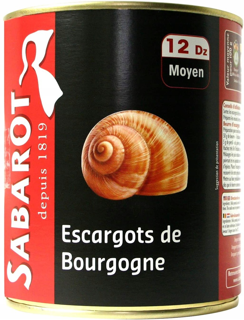 Levně Šneci burgundští ve vlastní šťávě, 12 desítek, 144 ks