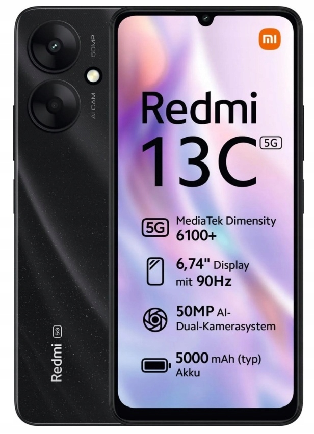 Smartfon Xiaomi Redmi 13C 5G Black 4/128 Gb Dual Sim 5000 mAh .pl