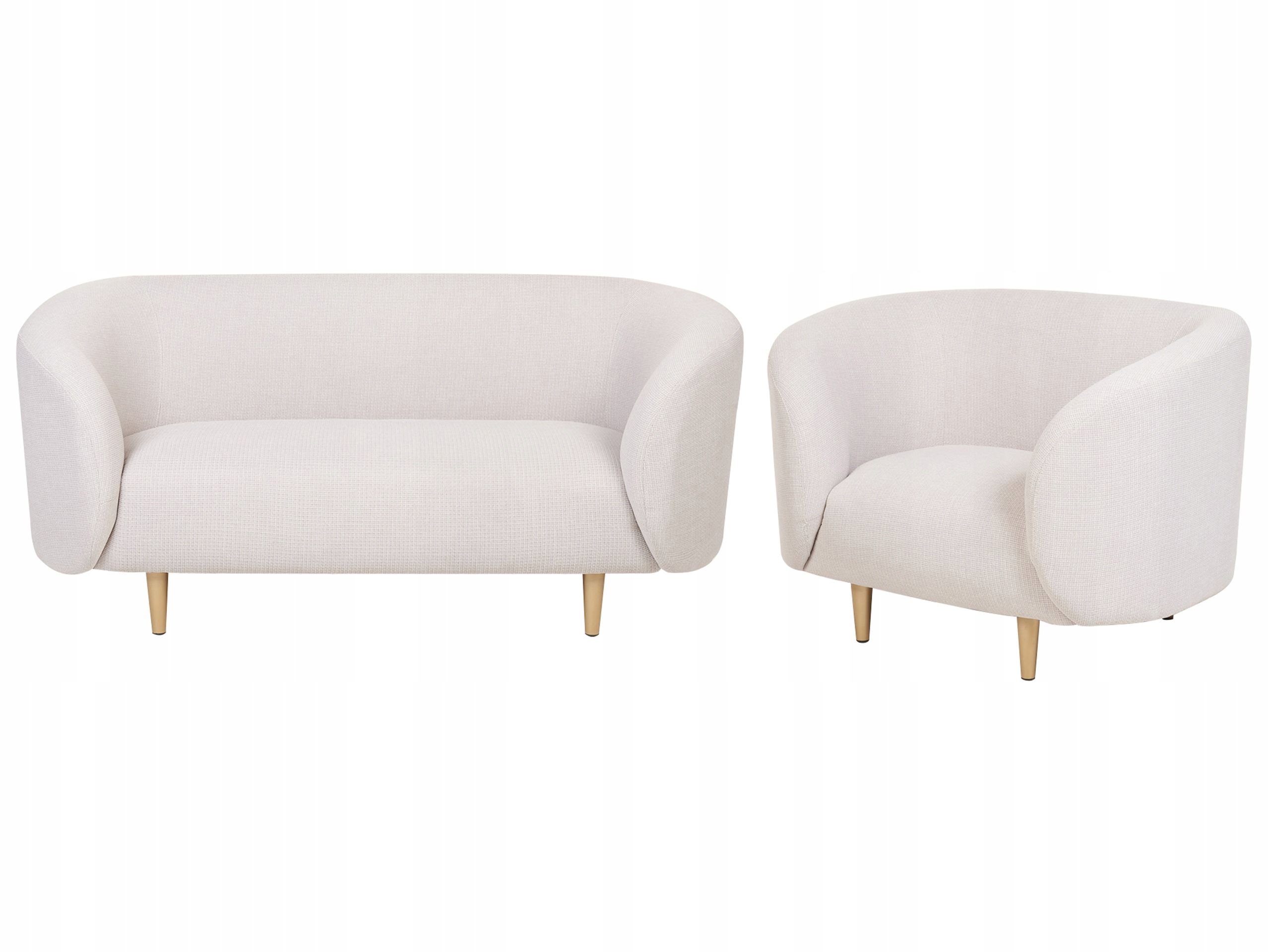 komplet wypoczynkowy sofa fotel beżowy