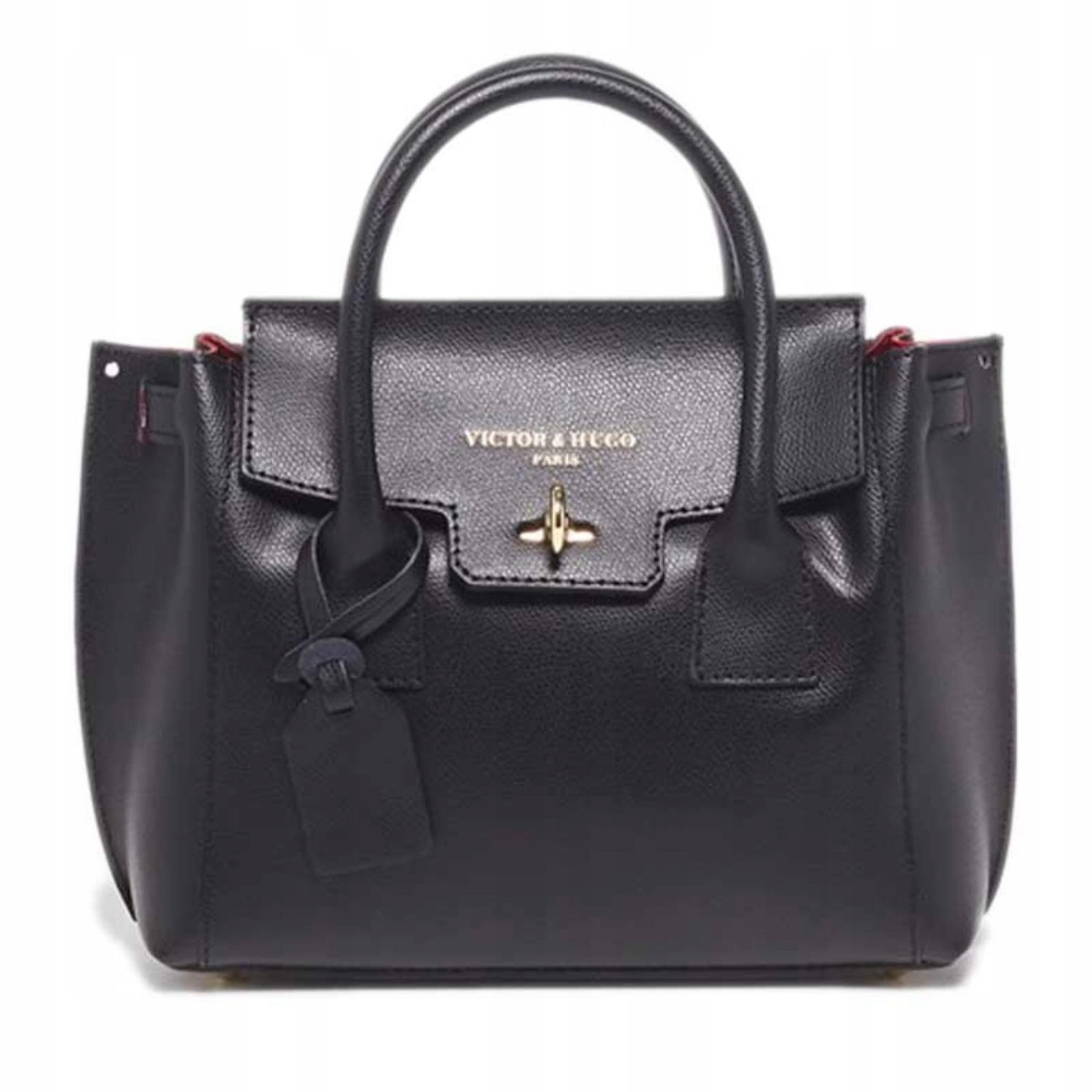 Dámská kabelka Victor & Hugo typ Satchel černá kožená módní