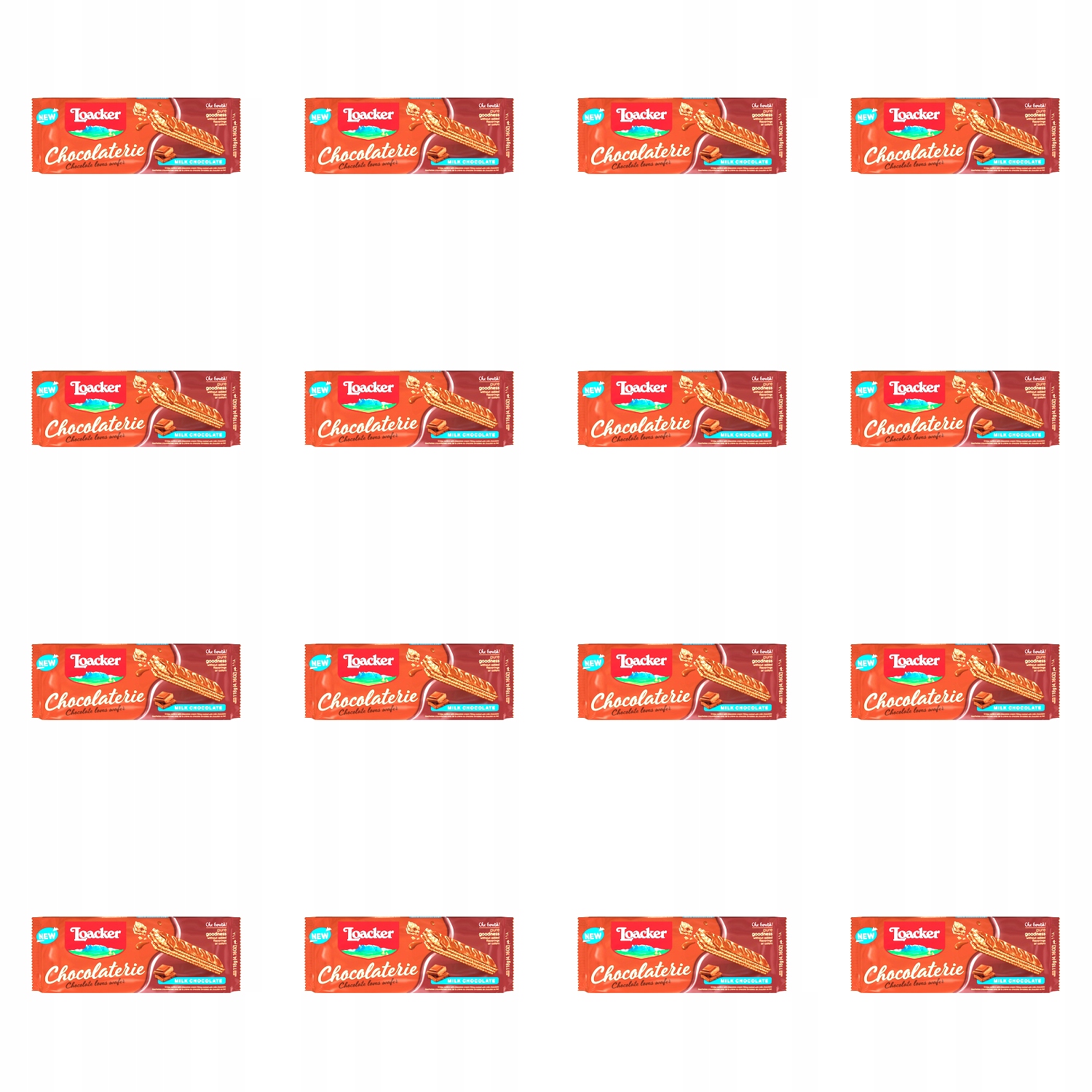 Levně 16 x 118 g Loacker Chocolaterie oplatky v mléčné čokoládě Karton