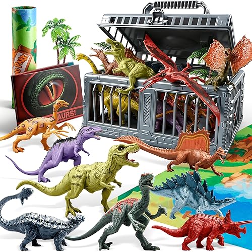 Dinosaur Park Sada Figurek Podložka Klec Vzdělávací Sada Pro Děti