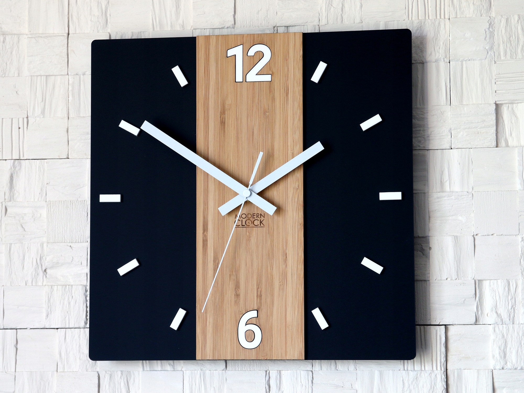 Zegar Ścienny Drewniany PRIMO SATIN 3D Elegancki Typ ścienny